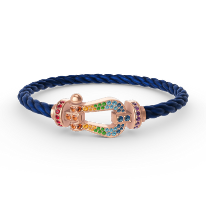 [⭐Novea]FORCE LARGE HORSESHOE  COLORED DIAMOND BRACELET ROSE GOLD
