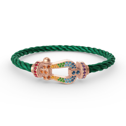 [⭐Novea]FORCE LARGE HORSESHOE  COLORED DIAMOND BRACELET ROSE GOLD