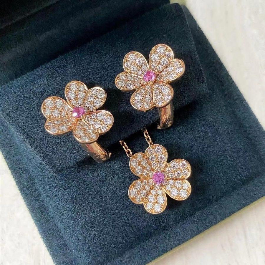 [⭐Novea]FRIVOLE ROSE GOLD FLOWER DIAMOND NECKLACE