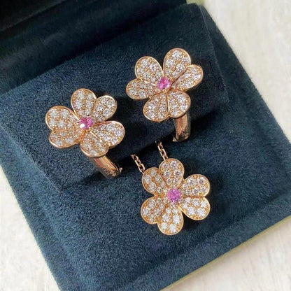 [⭐Novea]FRIVOLE ROSE GOLD FLOWER DIAMOND NECKLACE