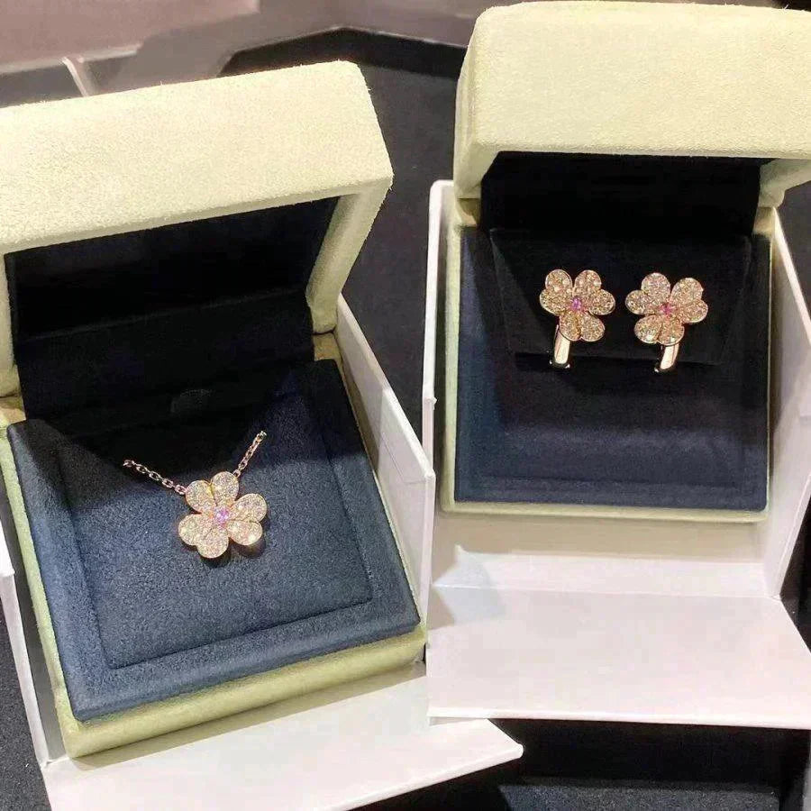 [⭐Novea]FRIVOLE ROSE GOLD FLOWER DIAMOND NECKLACE