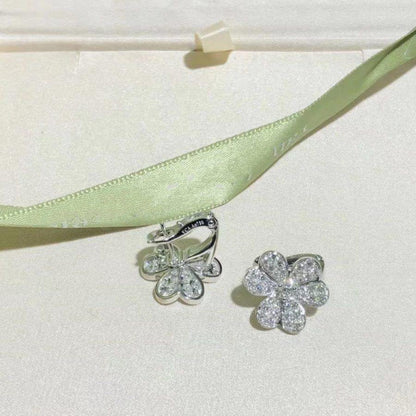 [⭐Novea]FRIVOLE SILVER FLOWER DIAMOND EARRINGS