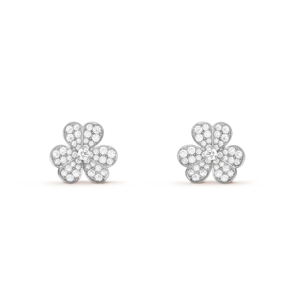 [⭐Novea]FRIVOLE SILVER FLOWER DIAMOND EARRINGS
