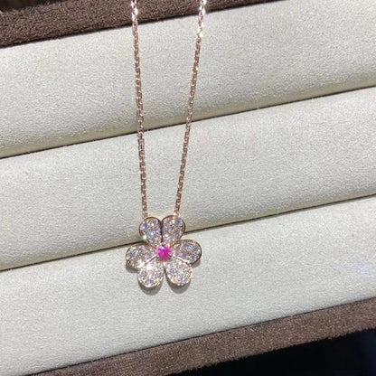 [⭐Novea]FRIVOLE ROSE GOLD FLOWER DIAMOND NECKLACE