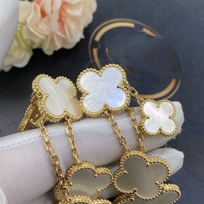 [⭐Novea]CLOVER EARRINGS WHITE MOP 4 MOTIFS GOLD