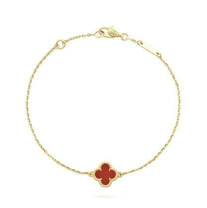 [⭐Novea]CLOVER  CARNELIAN SINGLE FLOWER BRACELET