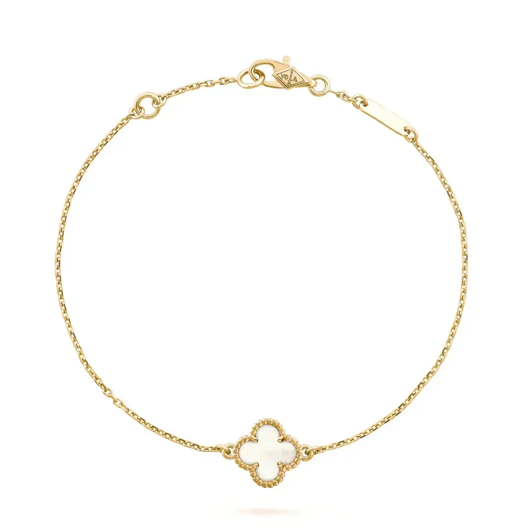 [⭐Novea]CLOVER WHITE MOP SINGLE FLOWER BRACELET