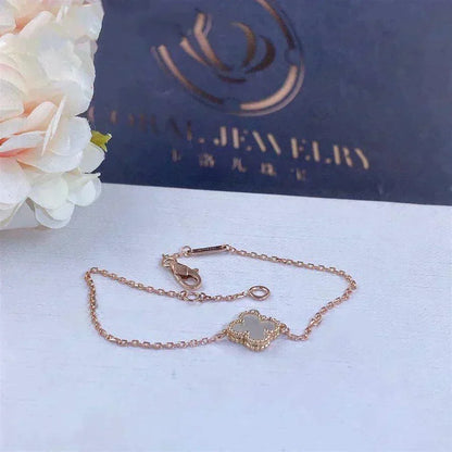 [⭐Novea]CLOVER WHITE MOP SINGLE FLOWER BRACELET