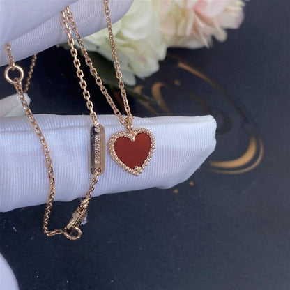 [⭐Novea]SWEET CLOVER CARNELIAN HEART NECKLACE