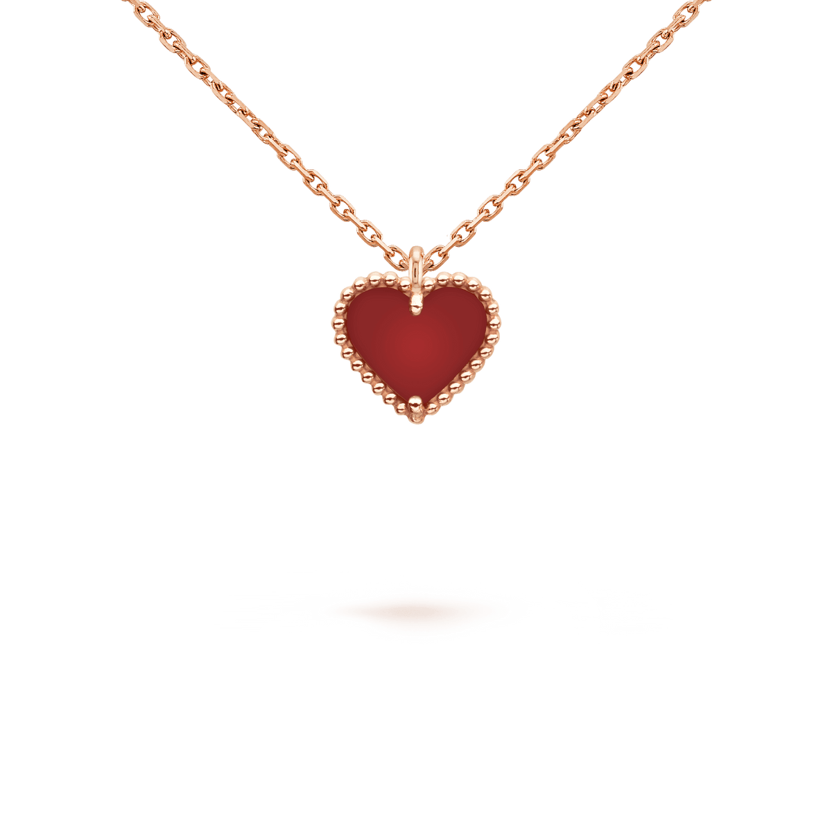 [⭐Novea]SWEET CLOVER CARNELIAN HEART NECKLACE