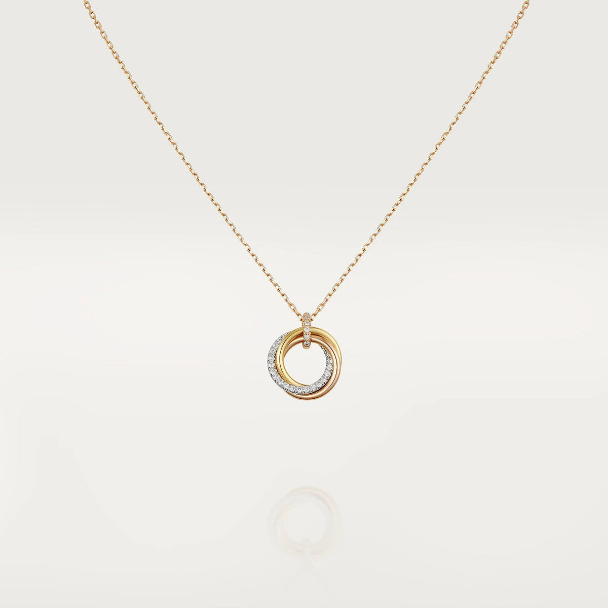 [⭐Novea]TRINITY NECKLACE SILVER GOLD PINK GOLD DIAMONDS