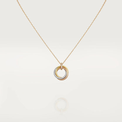 [⭐Novea]TRINITY NECKLACE SILVER GOLD PINK GOLD DIAMONDS