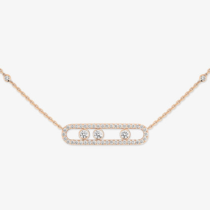 [⭐Novea] Move Pave_ Rose Gold Diamond Necklace