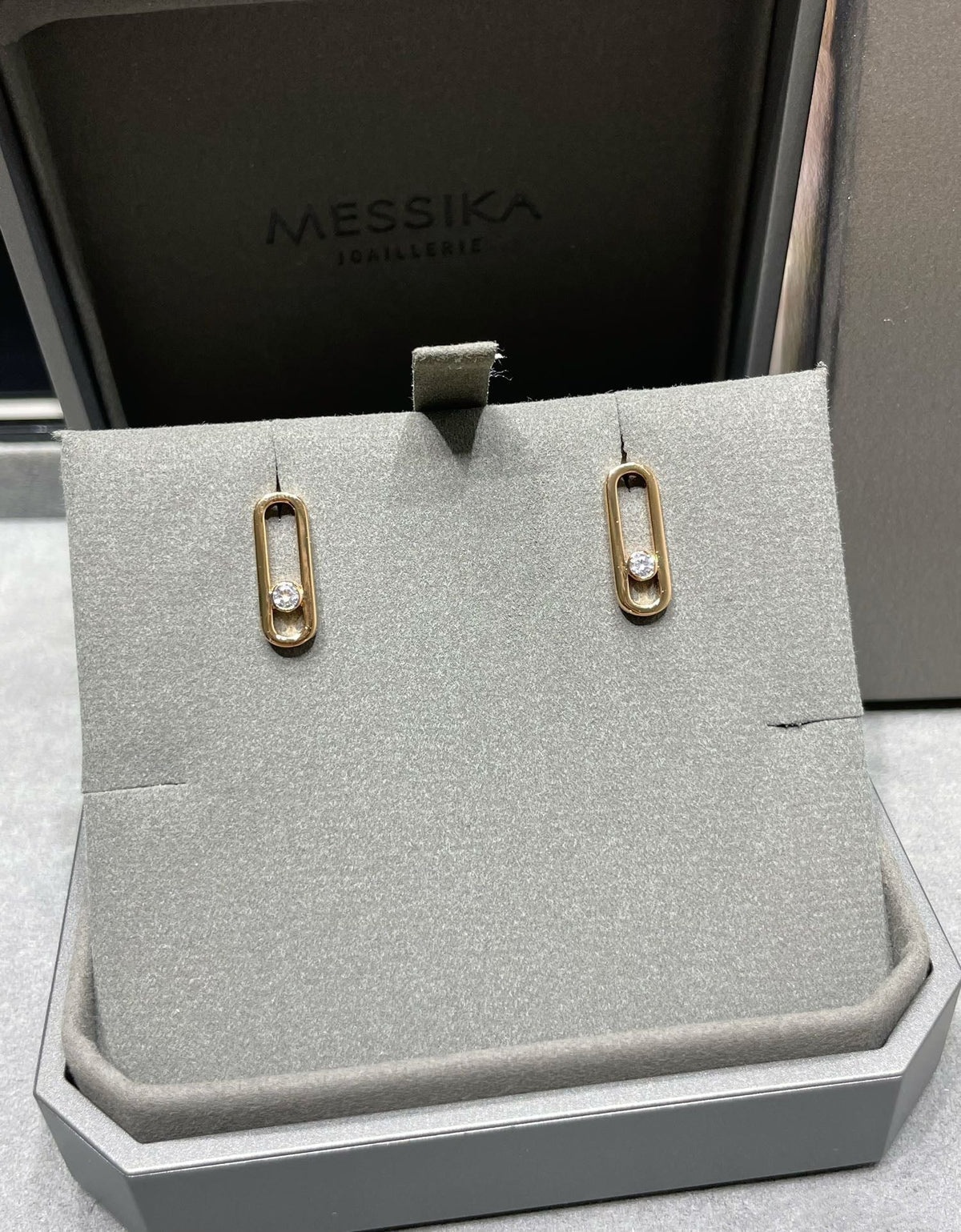 [⭐Novea]MOVE UNO SMALL 1 DIAMOND EARRINGS