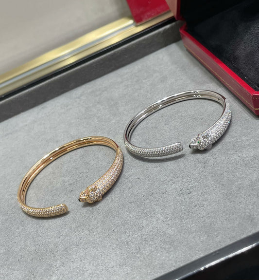 [⭐Novea]PANTHERE FULL DIAMOND OPEN BRACELET