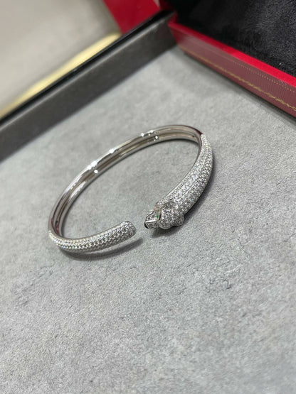 [⭐Novea]PANTHERE FULL DIAMOND OPEN BRACELET
