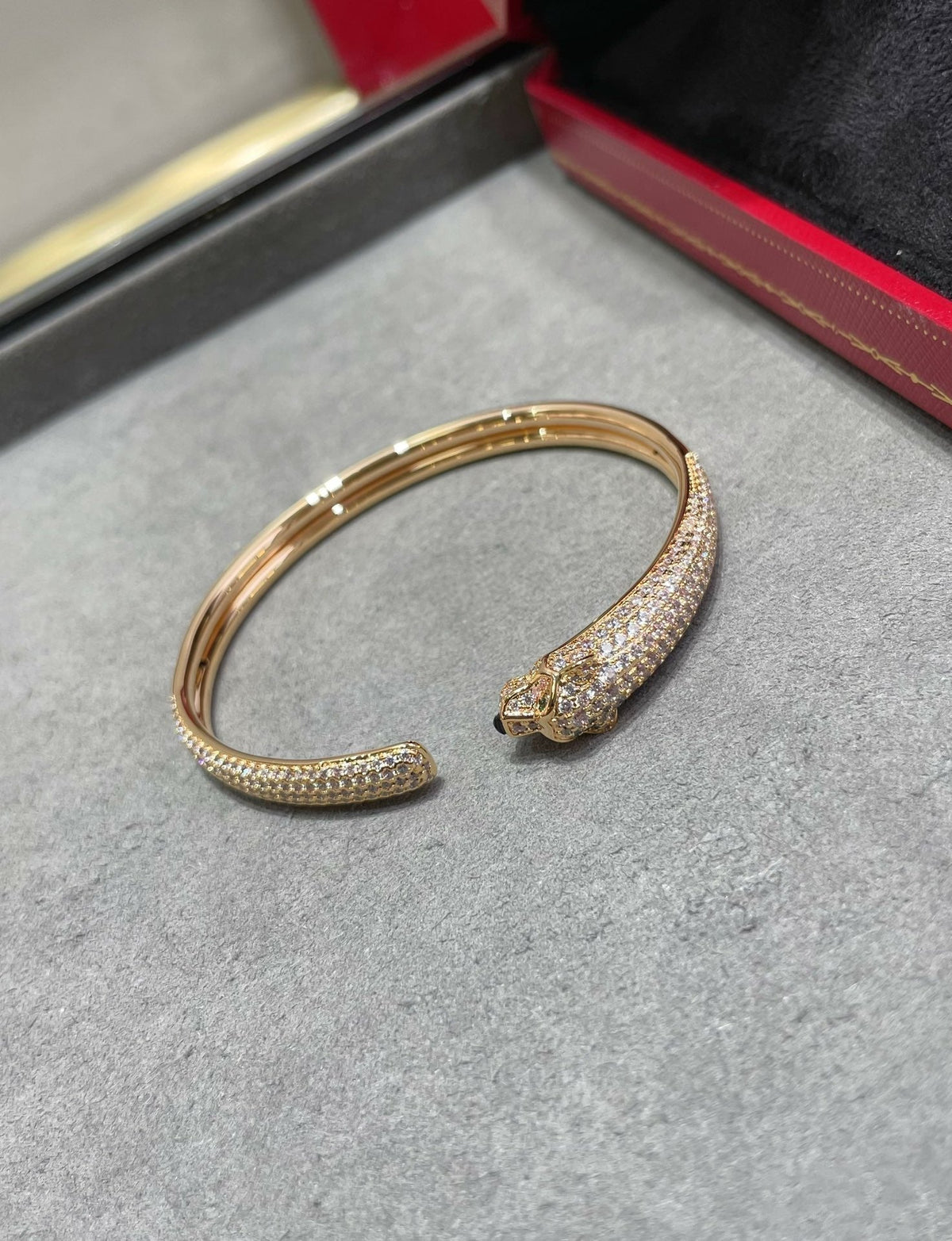 [⭐Novea]PANTHERE FULL DIAMOND OPEN BRACELET