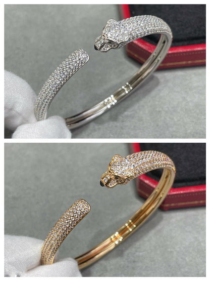 [⭐Novea]PANTHERE FULL DIAMOND OPEN BRACELET