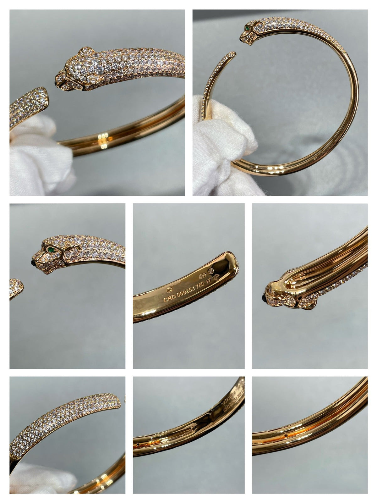 [⭐Novea]PANTHERE FULL DIAMOND OPEN BRACELET
