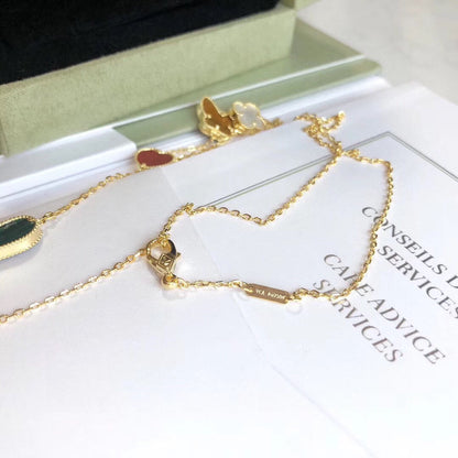 [⭐Novea]LUCKY SPRING 4 MOTIFS ROSE GOLD NECKLACE