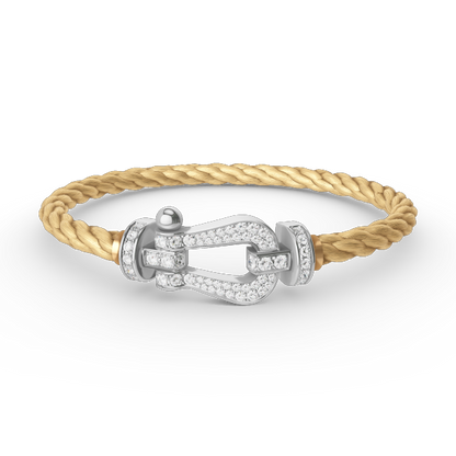 [⭐Novea]FORCE LARGE HORSESHOE FULL DIAMOND BRACELET SILVER