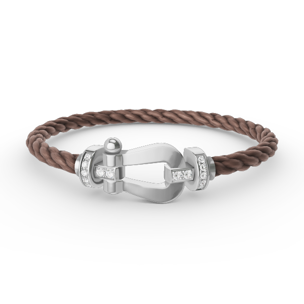 [⭐Novea]FORCE LARGE HORSESHOE HALF DIAMOND BRACELET SILVER