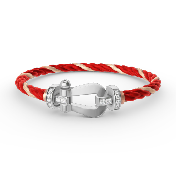 [⭐Novea]FORCE LARGE HORSESHOE HALF DIAMOND BRACELET SILVER