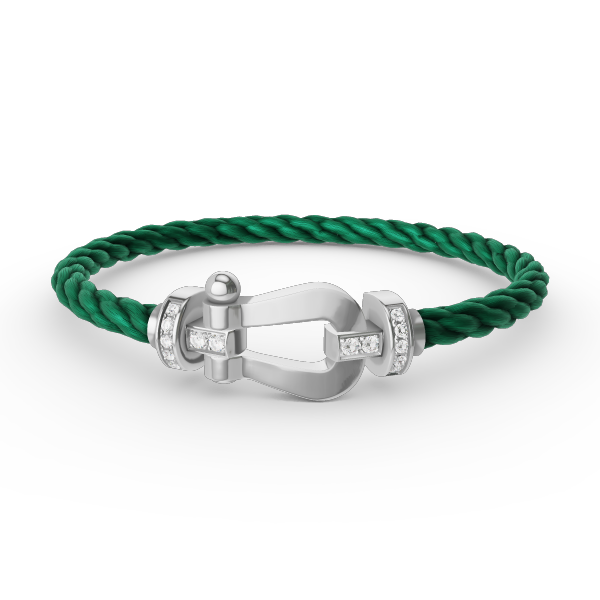[⭐Novea]FORCE LARGE HORSESHOE HALF DIAMOND BRACELET SILVER