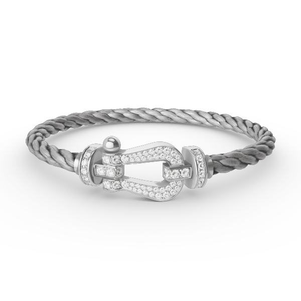 [⭐Novea]FORCE LARGE HORSESHOE FULL DIAMOND BRACELET SILVER