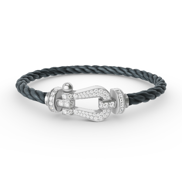 [⭐Novea]FORCE LARGE HORSESHOE FULL DIAMOND BRACELET SILVER