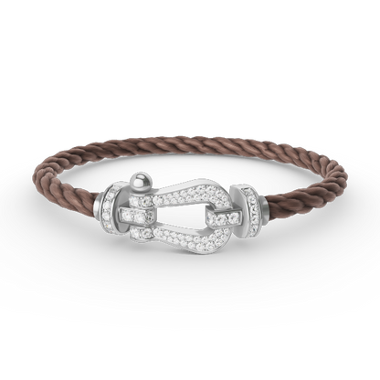 [⭐Novea]FORCE LARGE HORSESHOE FULL DIAMOND BRACELET SILVER