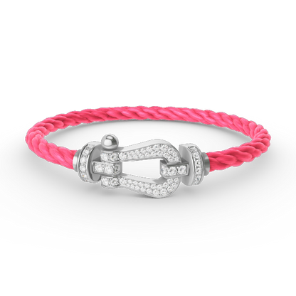 [⭐Novea]FORCE LARGE HORSESHOE FULL DIAMOND BRACELET SILVER