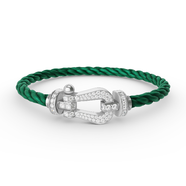[⭐Novea]FORCE LARGE HORSESHOE FULL DIAMOND BRACELET SILVER
