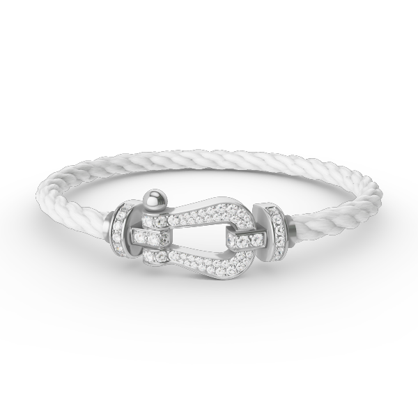 [⭐Novea]FORCE LARGE HORSESHOE FULL DIAMOND BRACELET SILVER