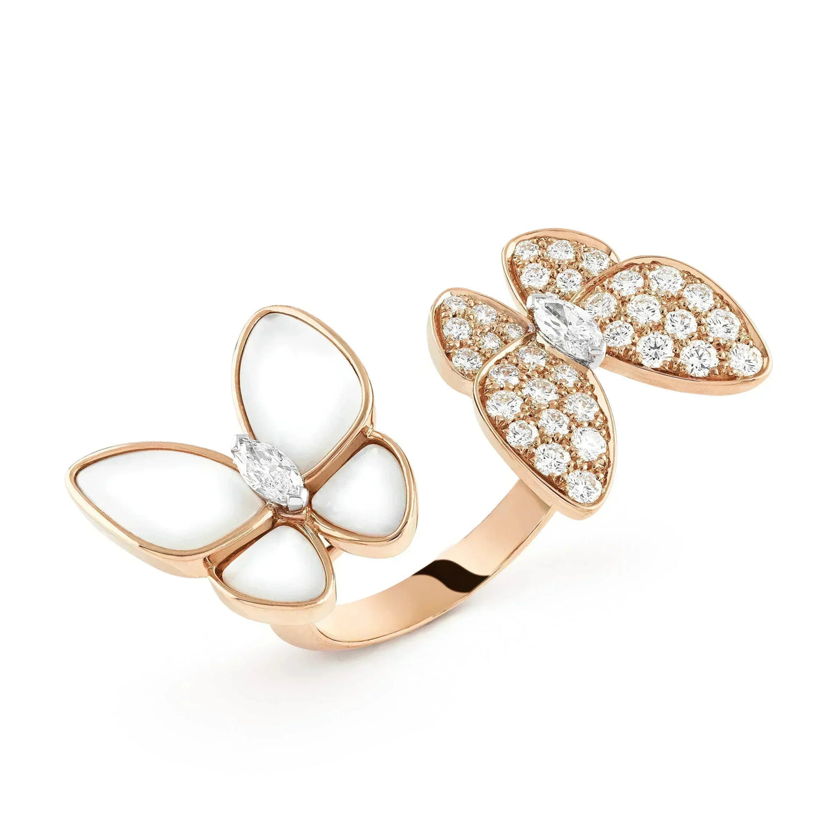 [⭐Novea]TWIN BUTTERFLY DIAMOND MOP RING